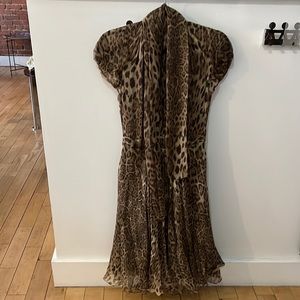 Tuleh Chiffon Leopard Dress Sz 4